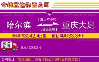 哈爾濱市大足區重慶道路普通貨運服務概述
